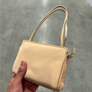 Judith Leiber Cream Shoulder Bag with Butterfly Accent